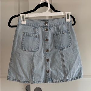 light wash denim skirt